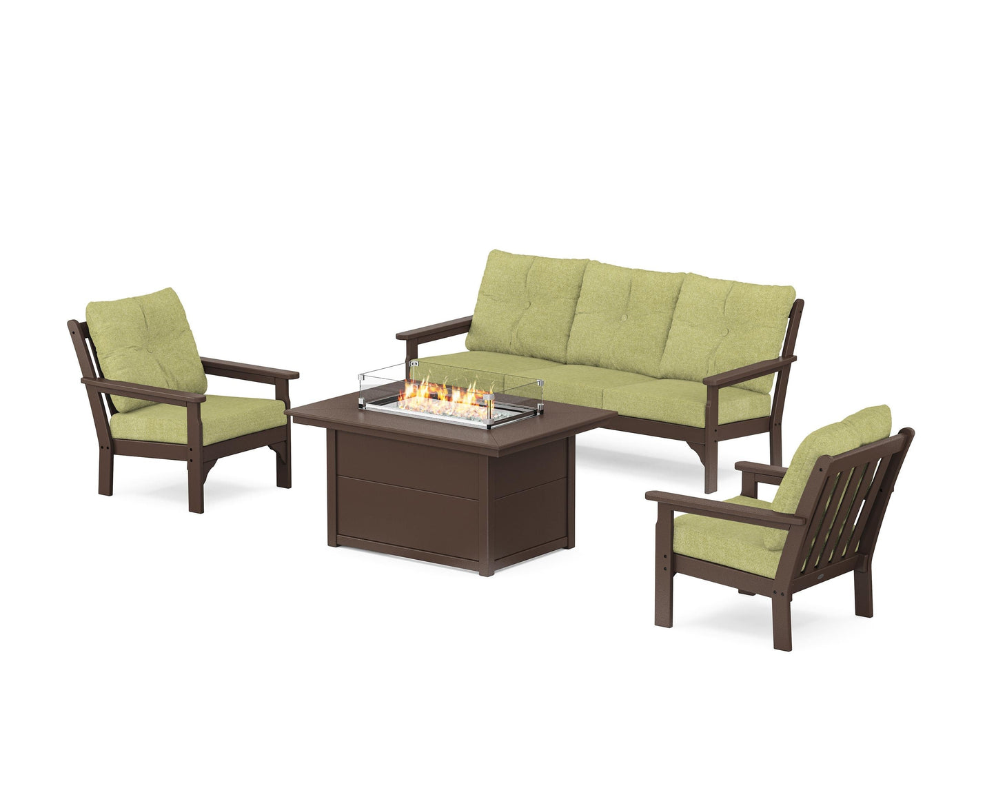 Vineyard Deep Seating Fire Pit Table Set