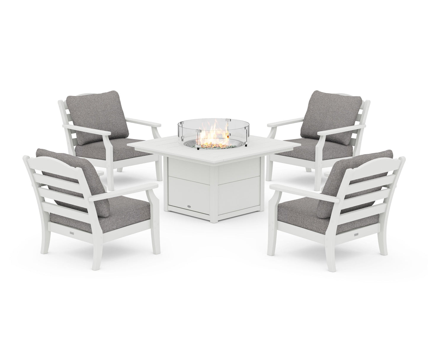 Savannah 5-Piece Deep Seating Set with Fire Pit Table