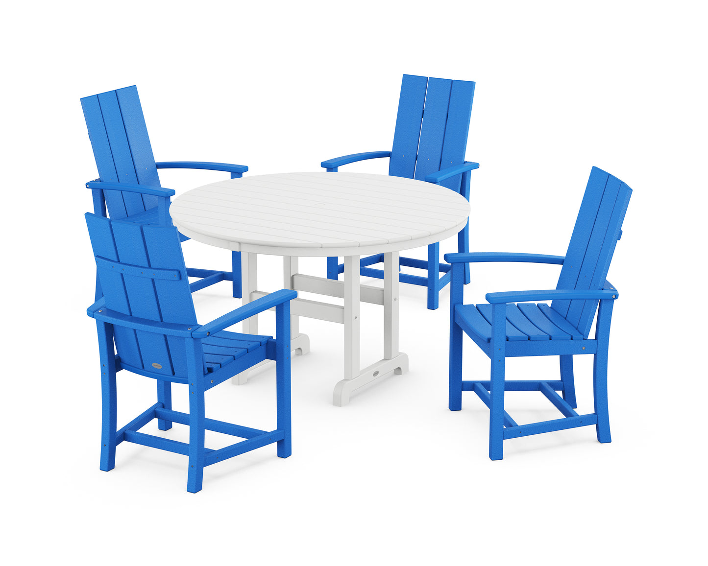 Modern Adirondack 5-Piece Round Farmhouse Dining Set