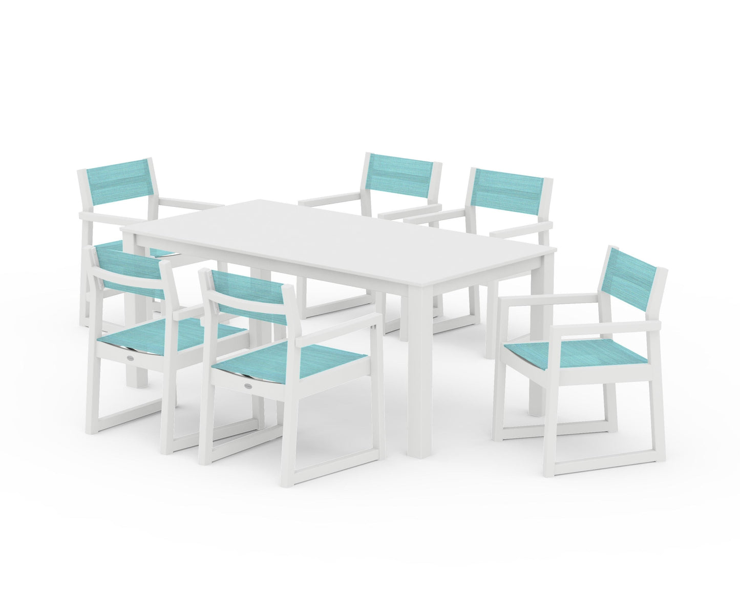 EDGE Sling Arm Chair 7-Piece Parsons Dining Set