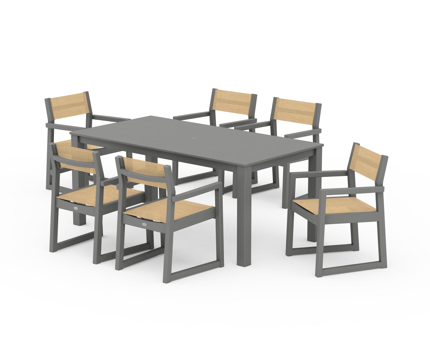 EDGE Sling Arm Chair 7-Piece Parsons Dining Set