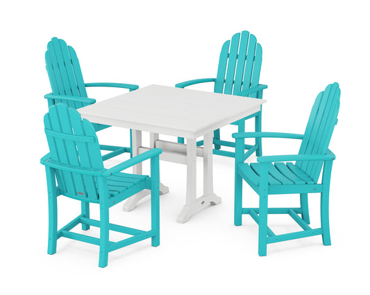 Classic Adirondack 5-Piece Farmhouse Dining Set With Trestle Legs