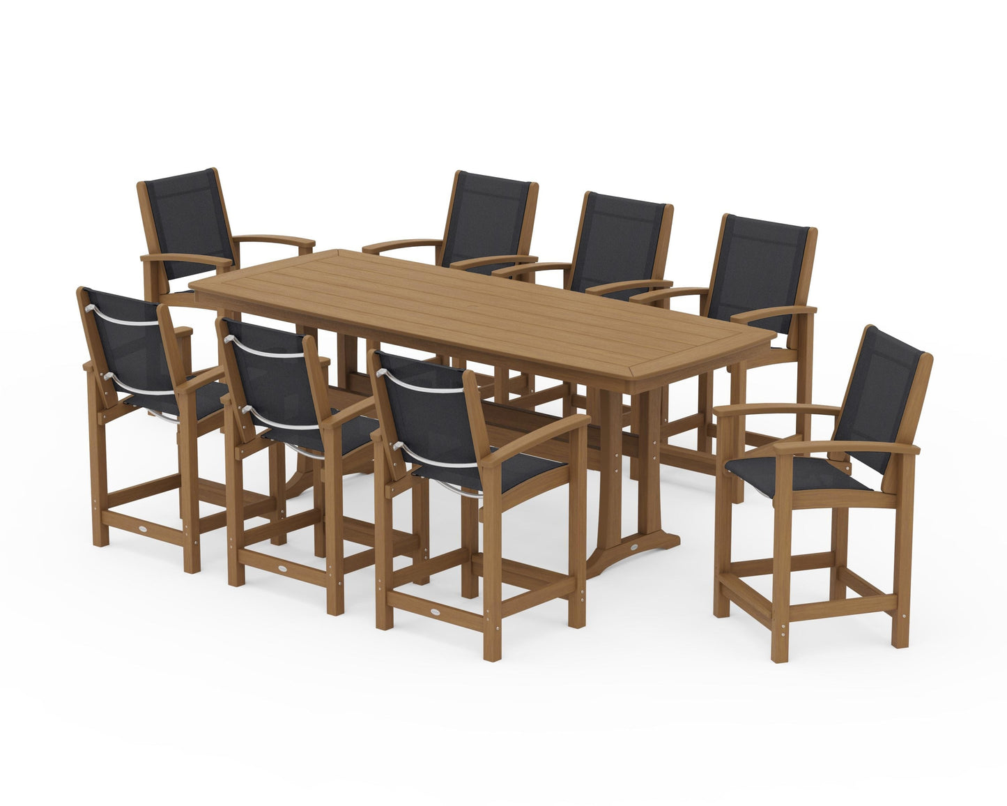 Coastal 9-Piece Counter Set with Trestle Legs