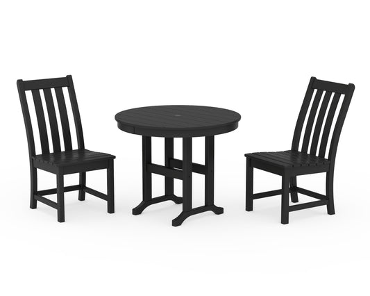Vineyard Side Chair 3-Piece Round Dining Set
