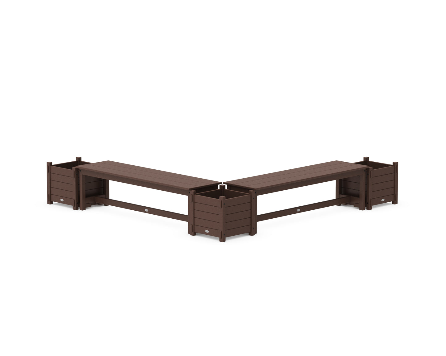 60" Nautical L- Shaped Planter Bench Corner Set