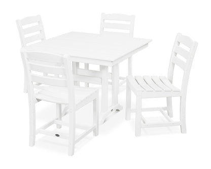 La Casa Cafe 5-Piece Farmhouse Trestle Side Chair Dining Set