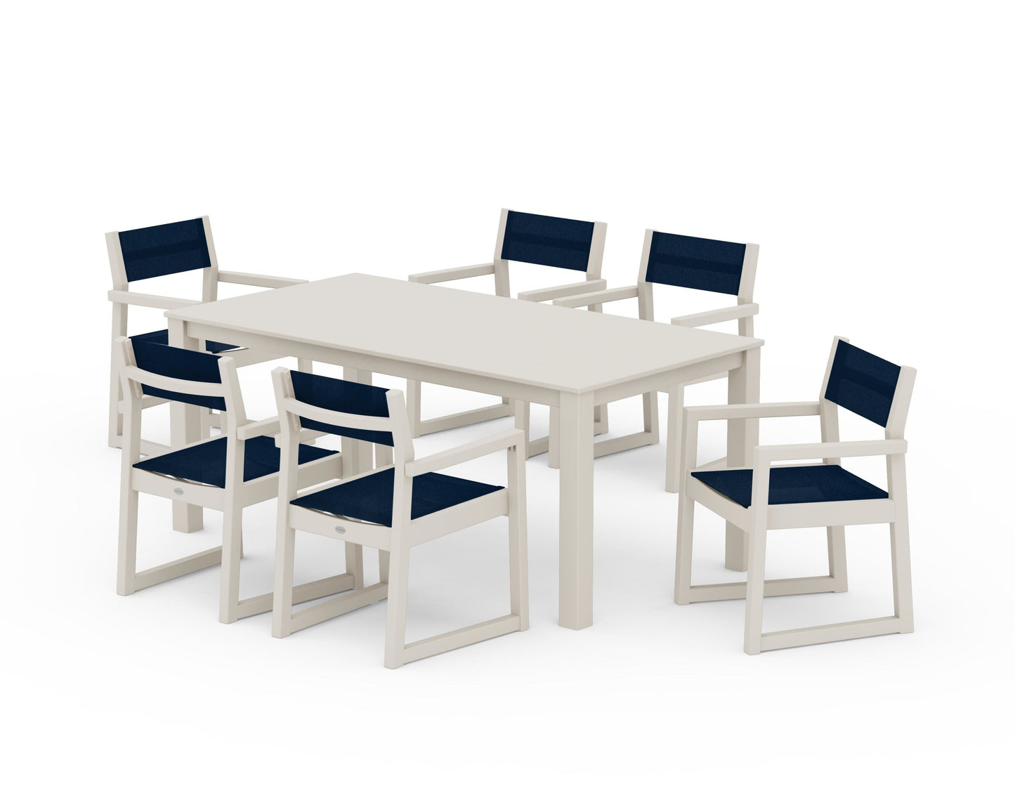 EDGE Sling Arm Chair 7-Piece Parsons Dining Set