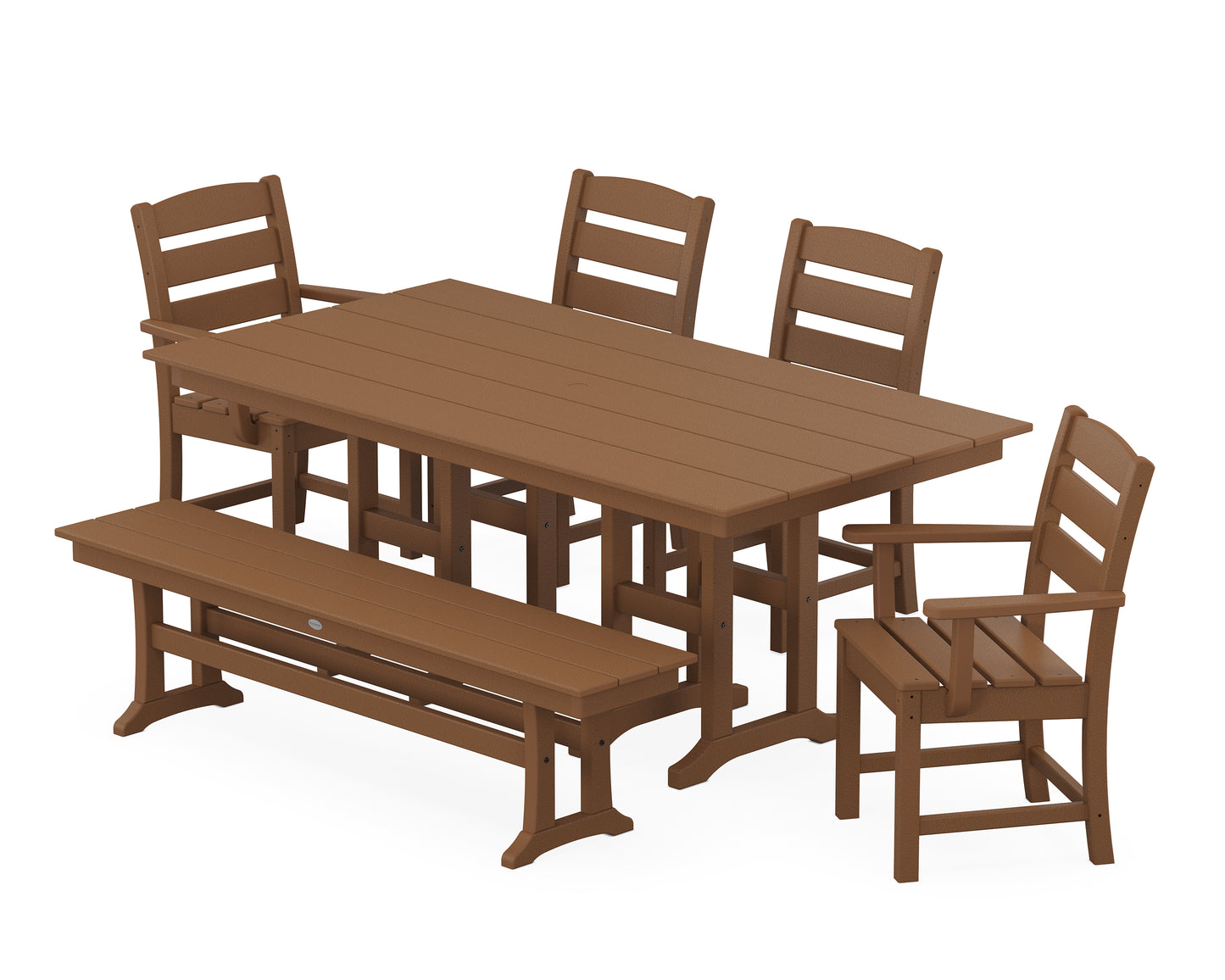 Lakeside 6-Piece Farmhouse Dining Set with Bench