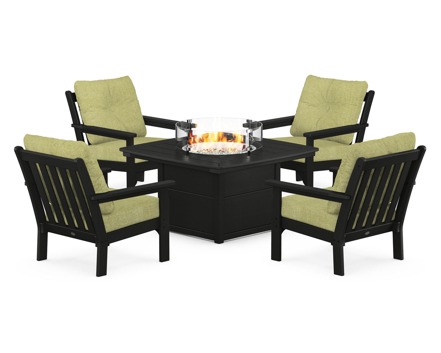 Vineyard 5-Piece Conversation Set with Fire Pit Table