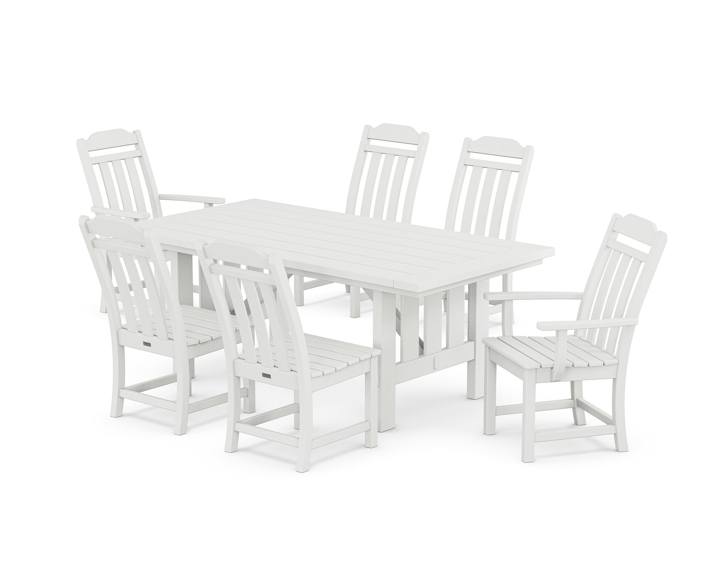 Country Living 7-Piece Dining Set with Mission Table