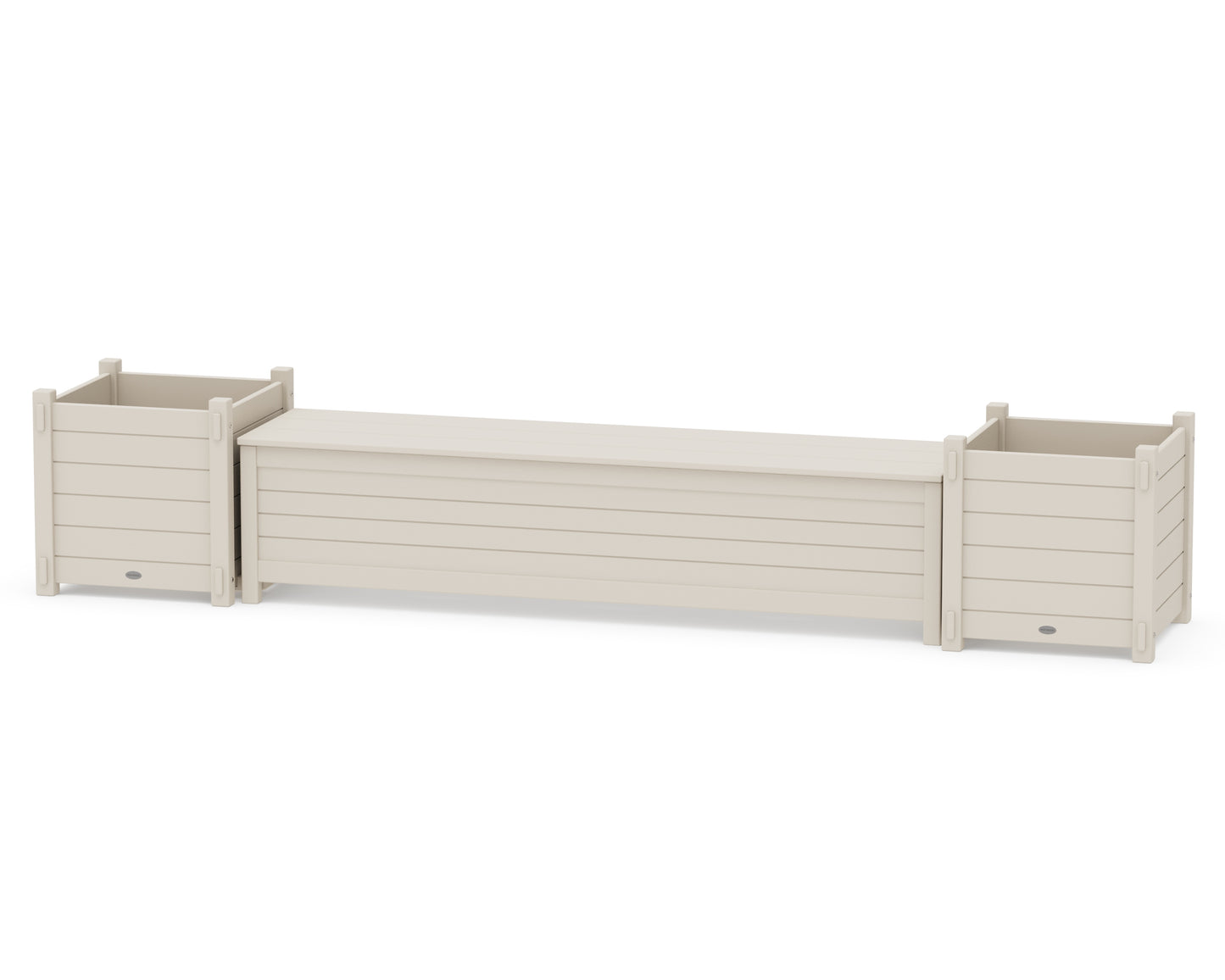 72" Nautical Straight Planter Storage Bench Set- Large