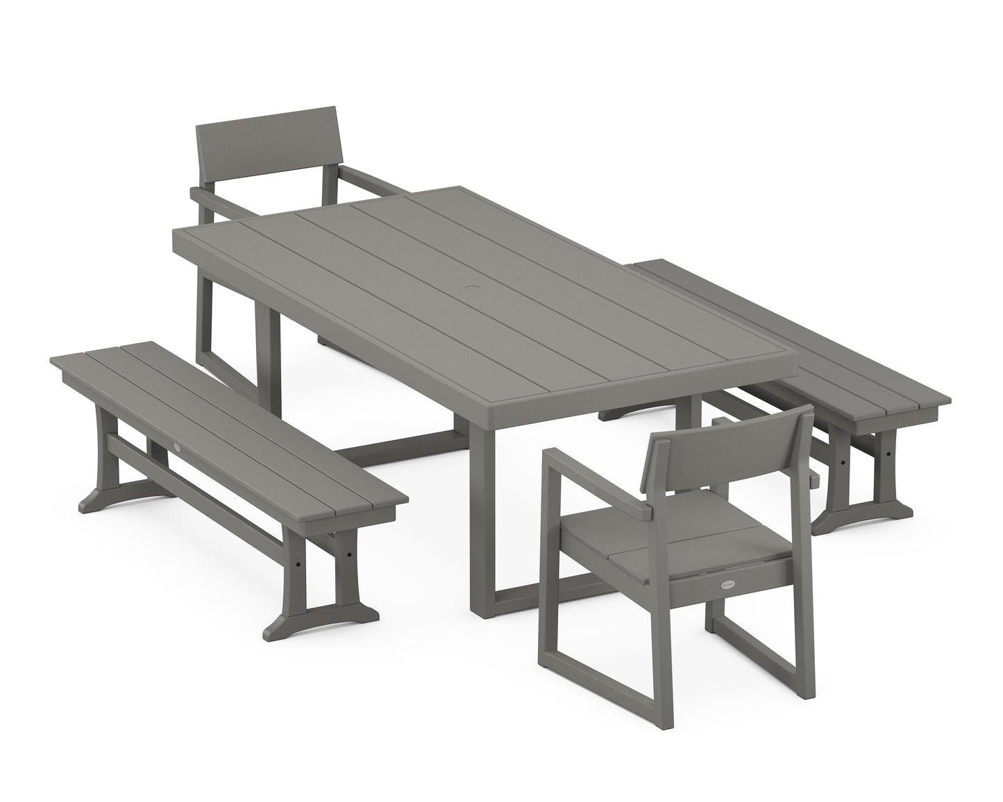 EDGE 5-Piece Dining Set with Benches