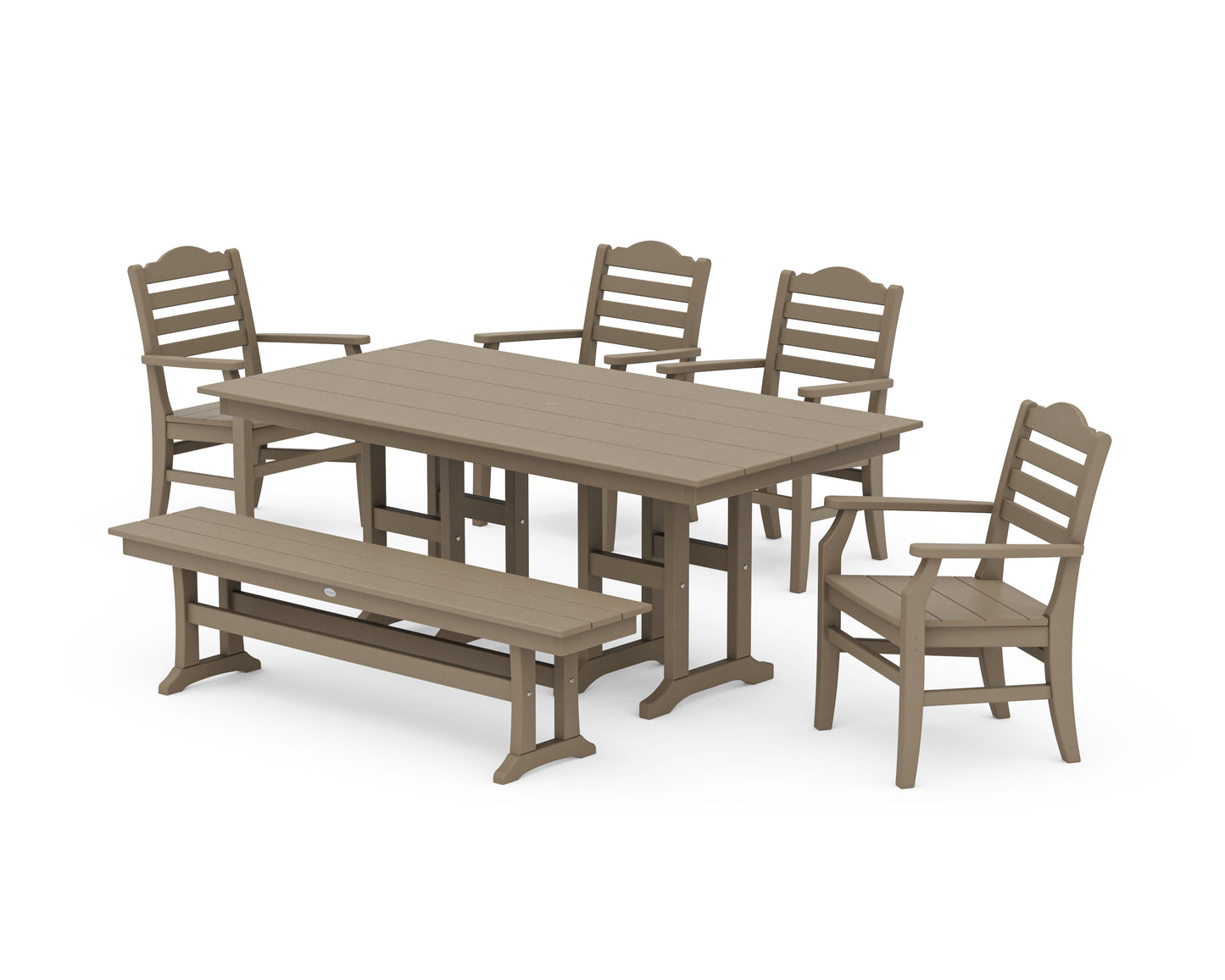 Savannah 6-Piece Farmhouse Dining Set with Bench