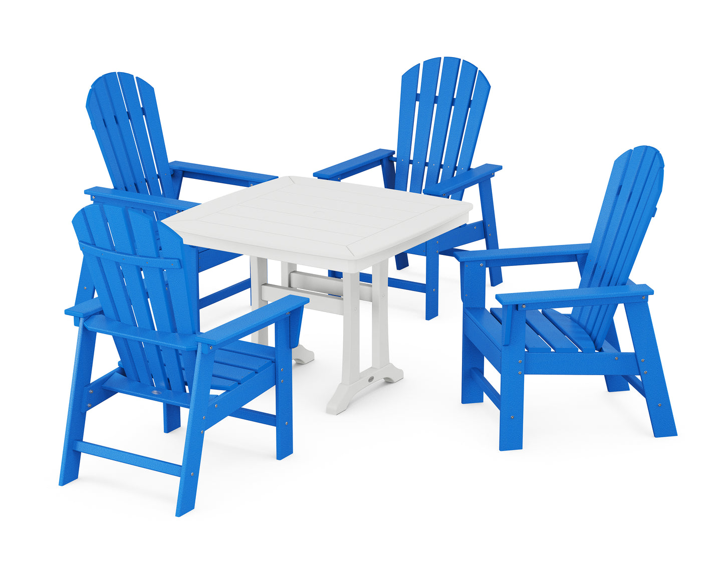 South Beach 5-Piece Dining Set with Trestle Legs