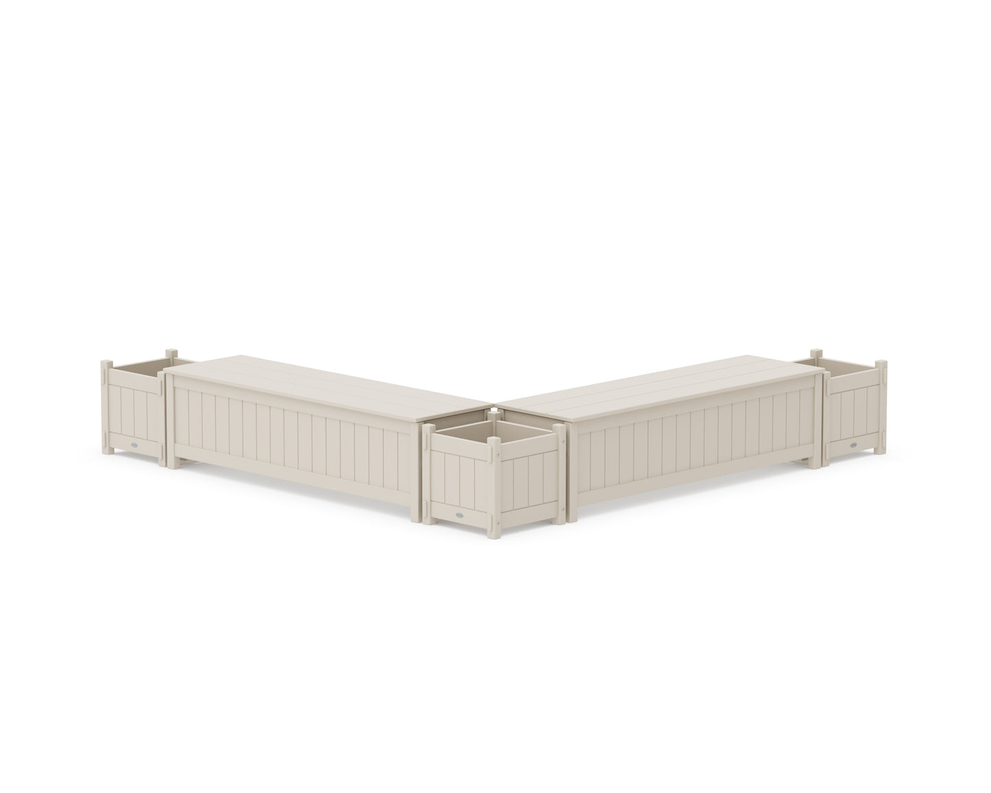 60" Vineyard L- Shaped Planter Storage Bench Corner Set