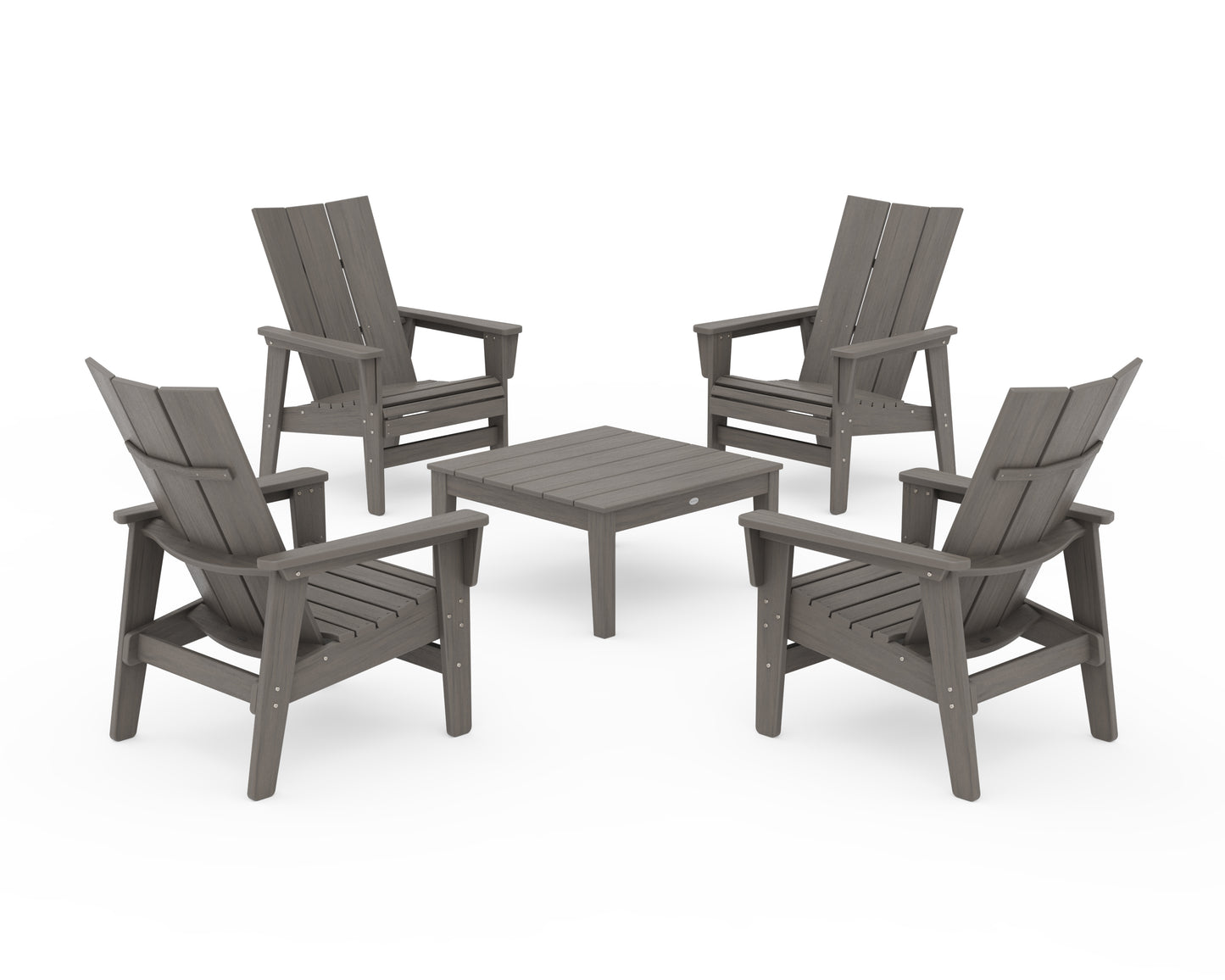 5-Piece Modern Grand Upright Adirondack Chair Conversation Group