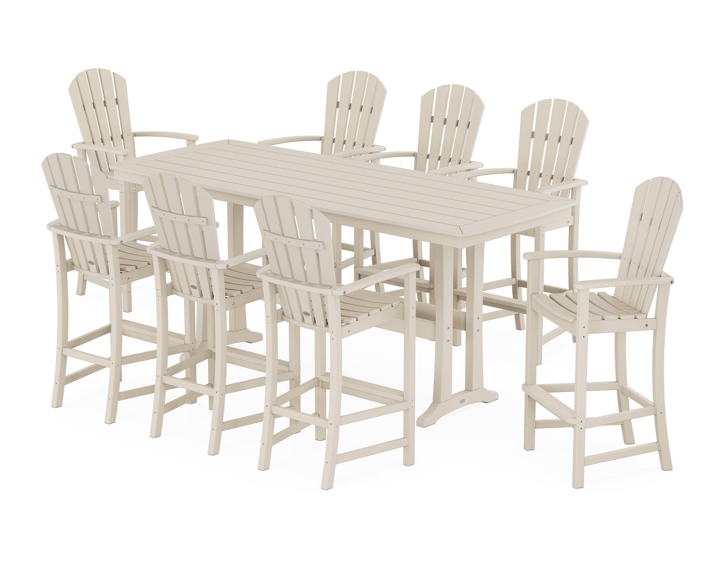 Palm Coast 9-Piece Bar Set with Trestle Legs