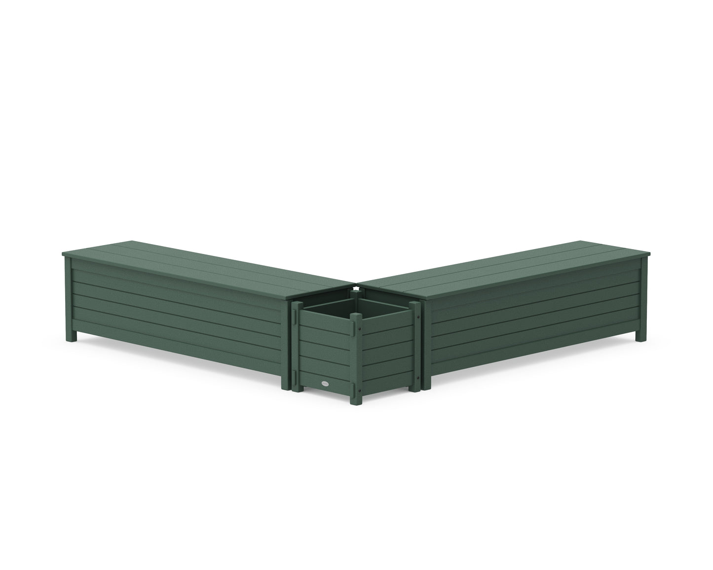 60" Nautical L- Shaped Planter Storage Bench Set