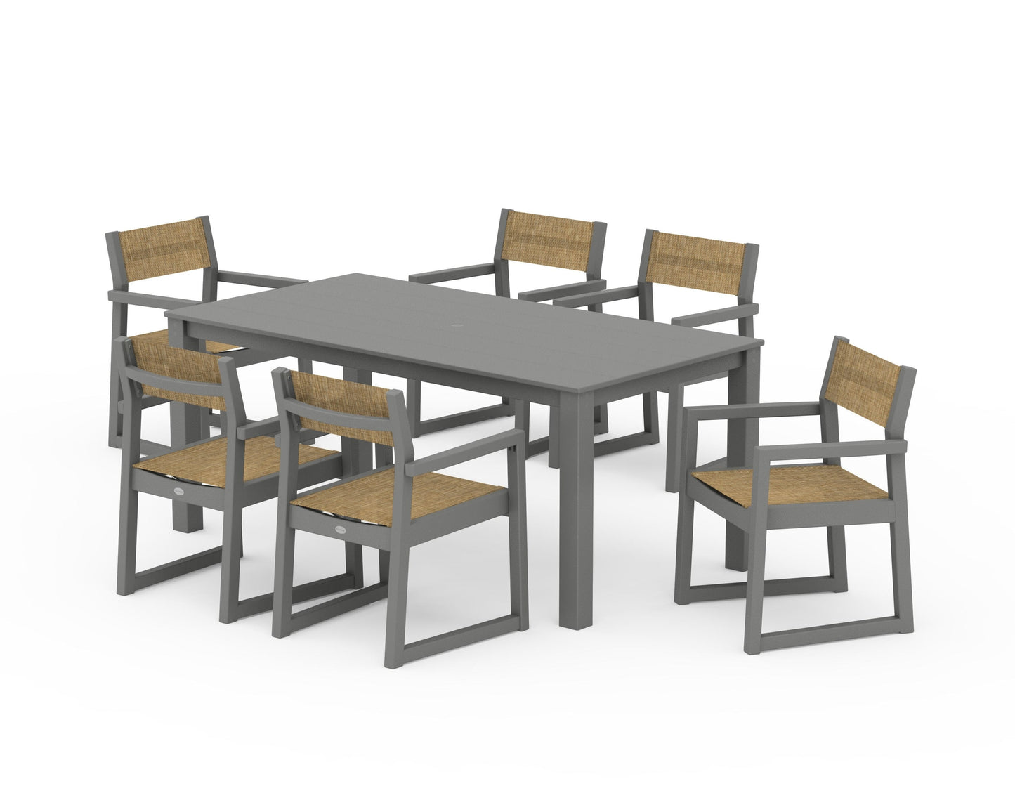 EDGE Sling Arm Chair 7-Piece Parsons Dining Set