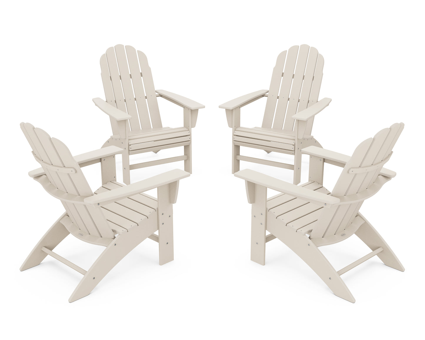 4-Piece Vineyard Curveback Adirondack Chair Conversation Set