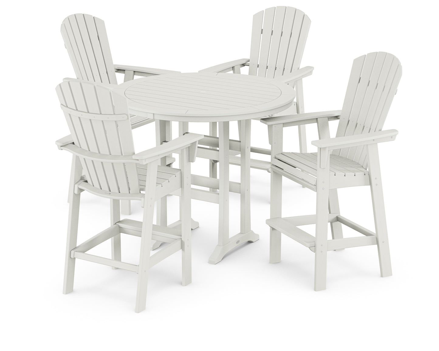 Nautical Curveback Adirondack 5-Piece Round Trestle Bar Set