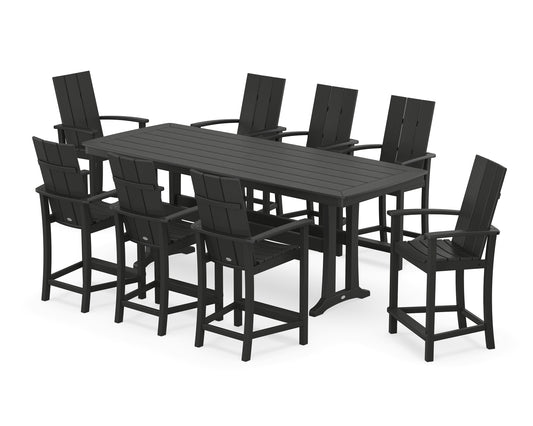 Modern Adirondack 9-Piece Counter Set with Trestle Legs