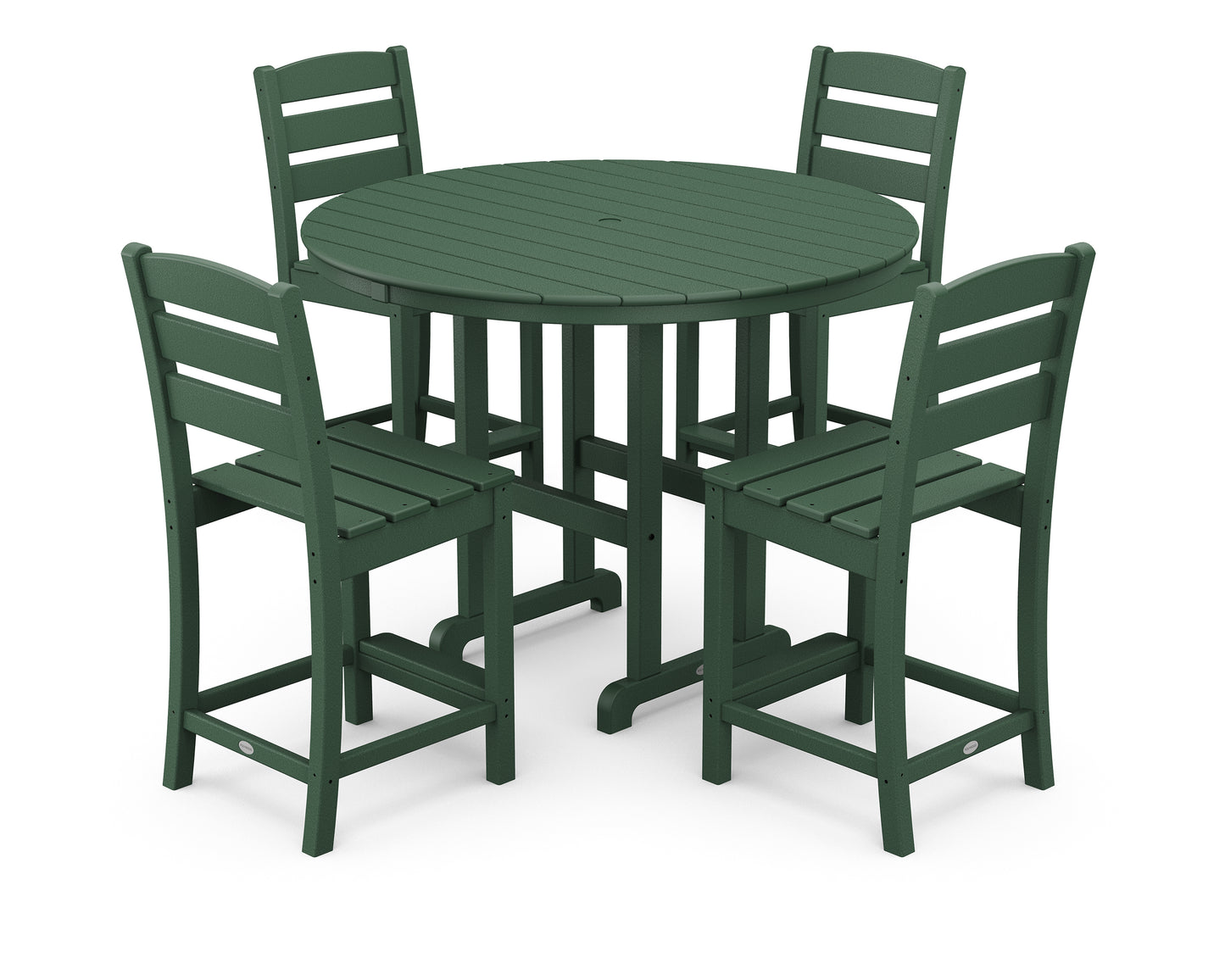 Lakeside 5-Piece Farmhouse Round Side Chair Counter  Set