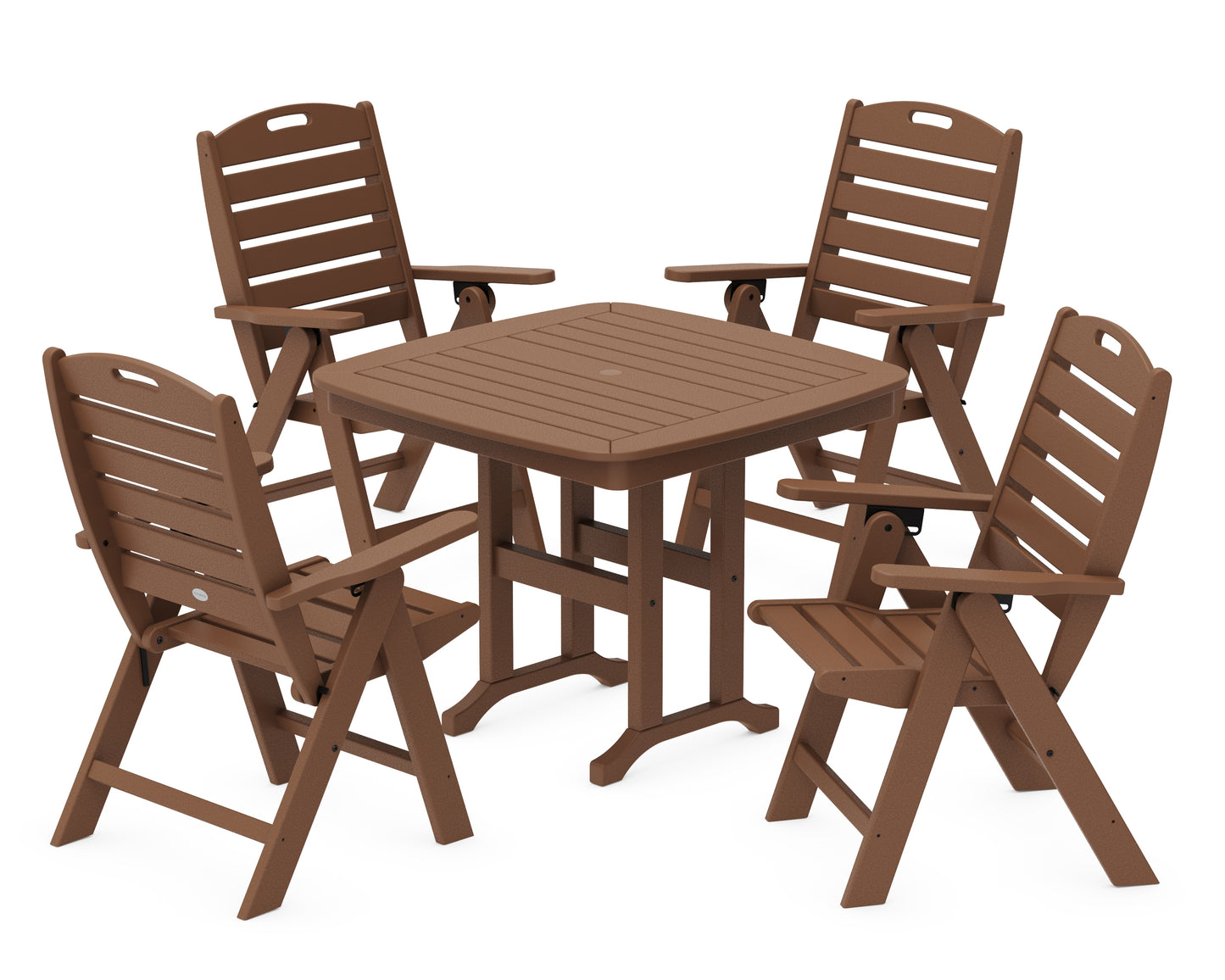 Nautical Folding Highback Chair 5-Piece Dining Set