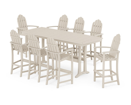 Classic Adirondack 9-Piece Bar Set with Trestle Legs