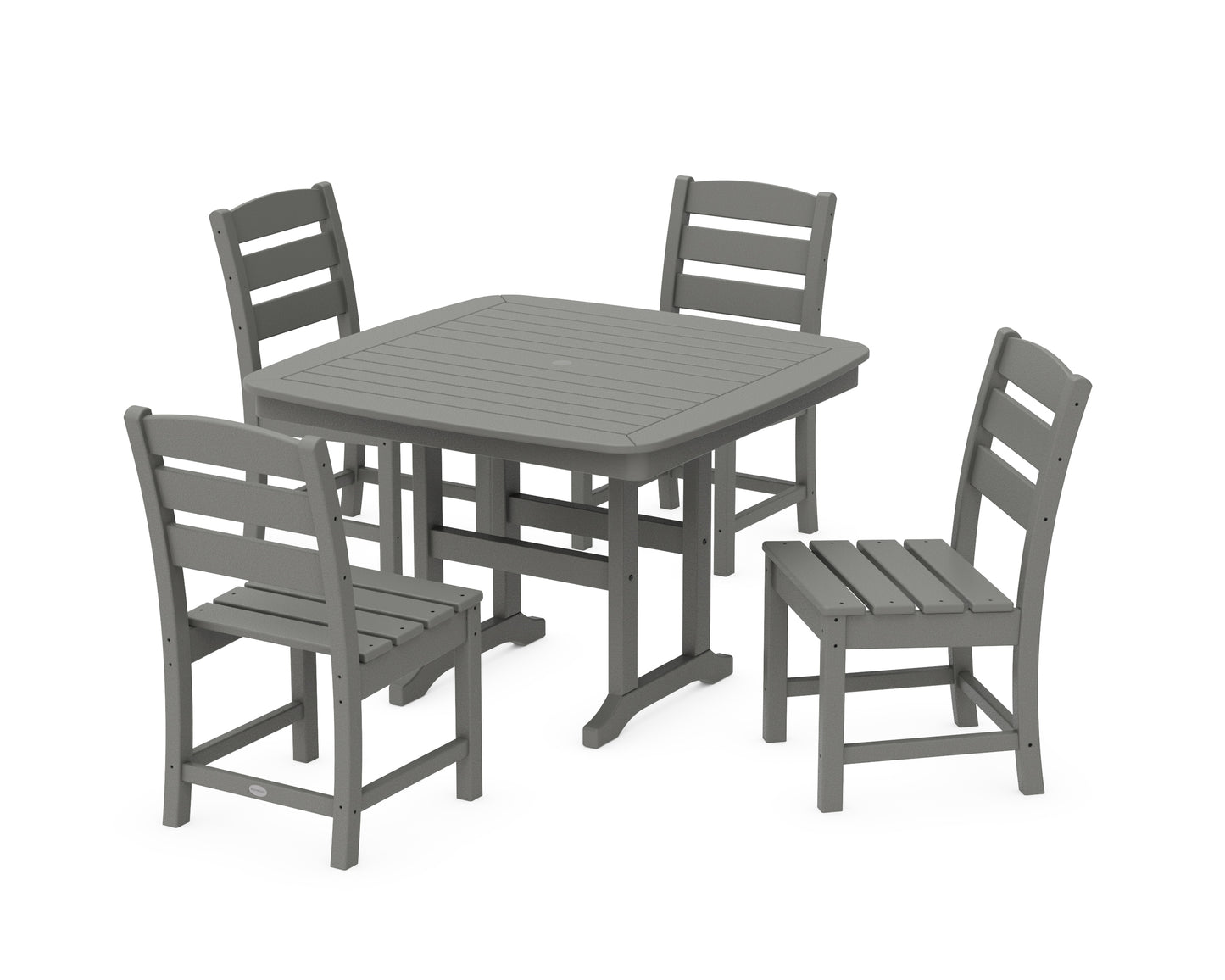 Lakeside Side Chair 5-Piece Dining Set with Trestle Legs
