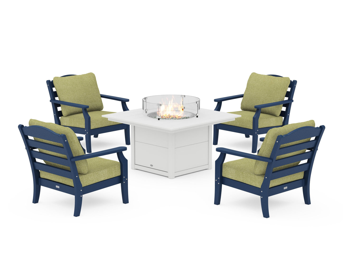 Savannah 5-Piece Deep Seating Set with Fire Pit Table