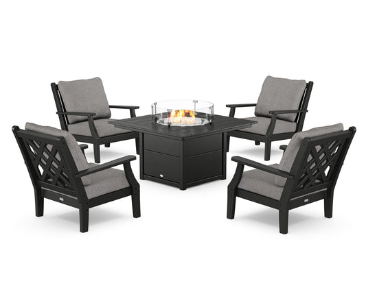 Wovendale 5-Piece Deep Seating Set with Fire Pit Table