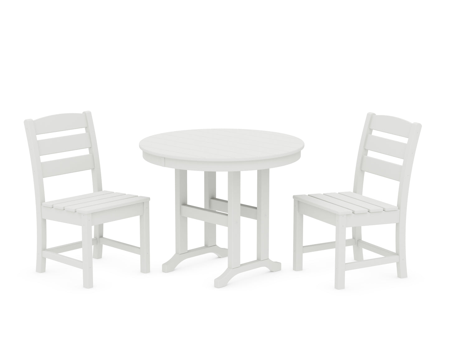 Lakeside Side Chair 3-Piece Round Dining Set