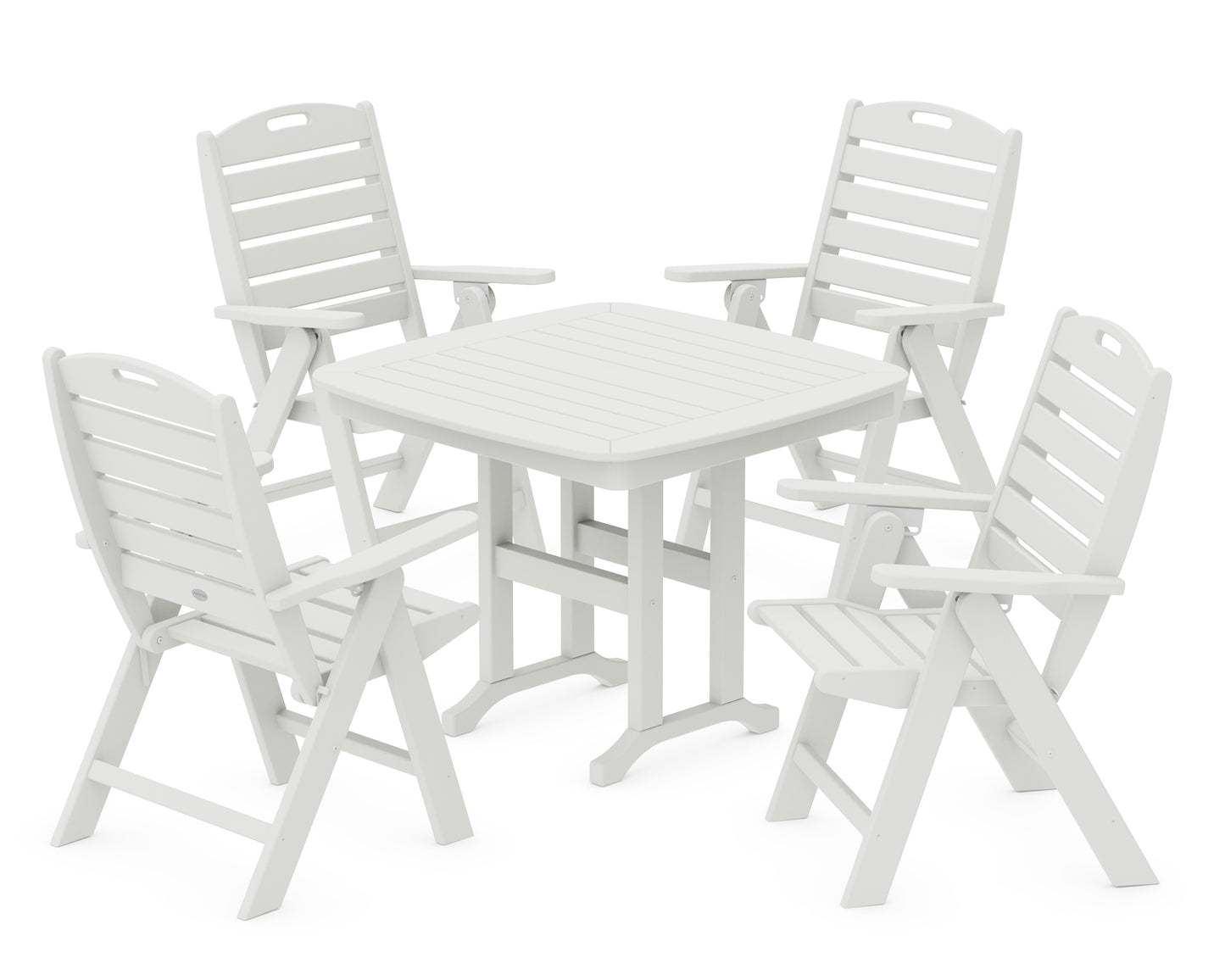Nautical Folding Highback Chair 5-Piece Dining Set