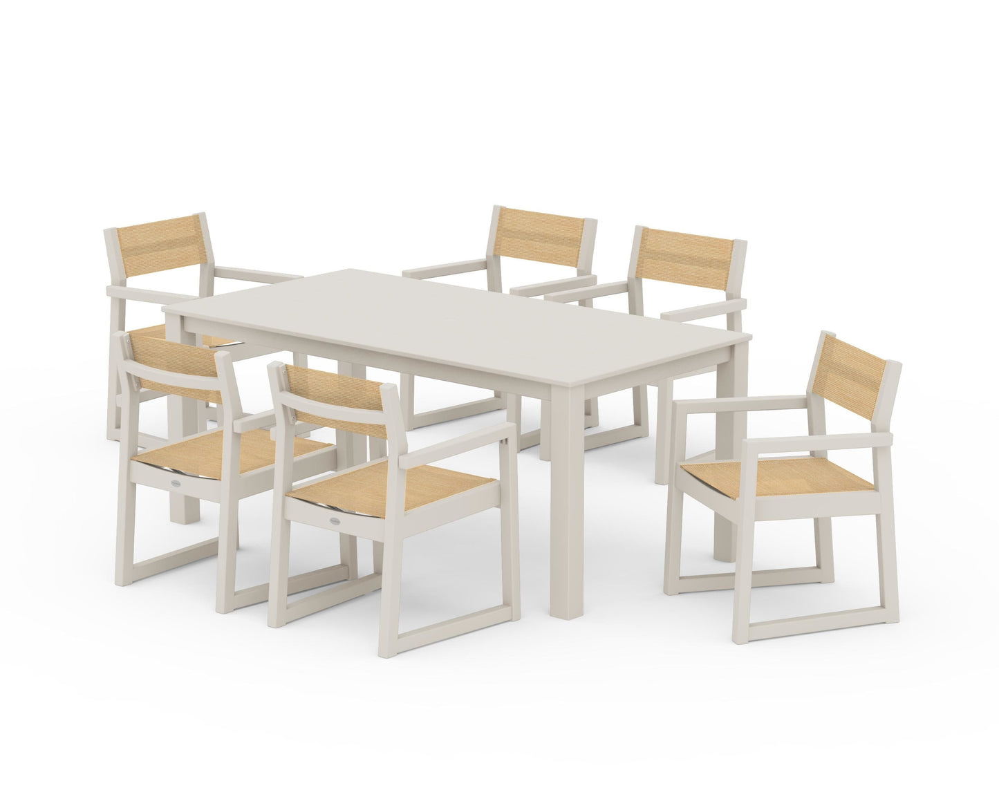 EDGE Sling Arm Chair 7-Piece Parsons Dining Set