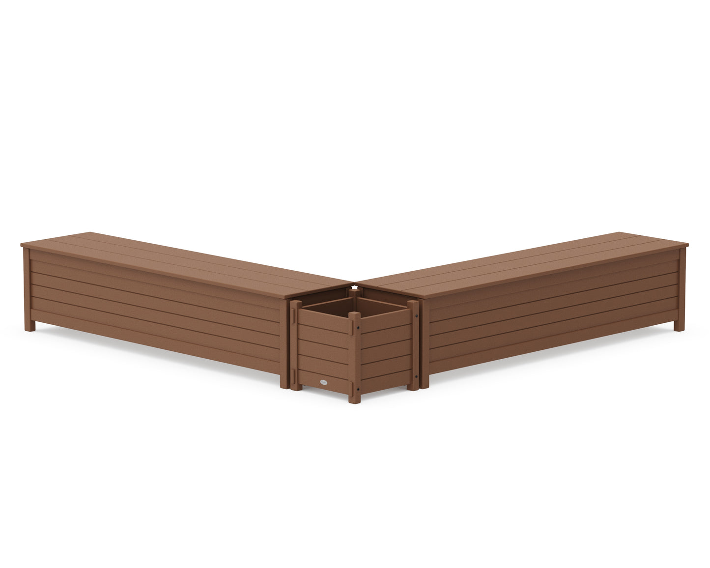 72" Nautical L- Shaped Planter Storage Bench Set