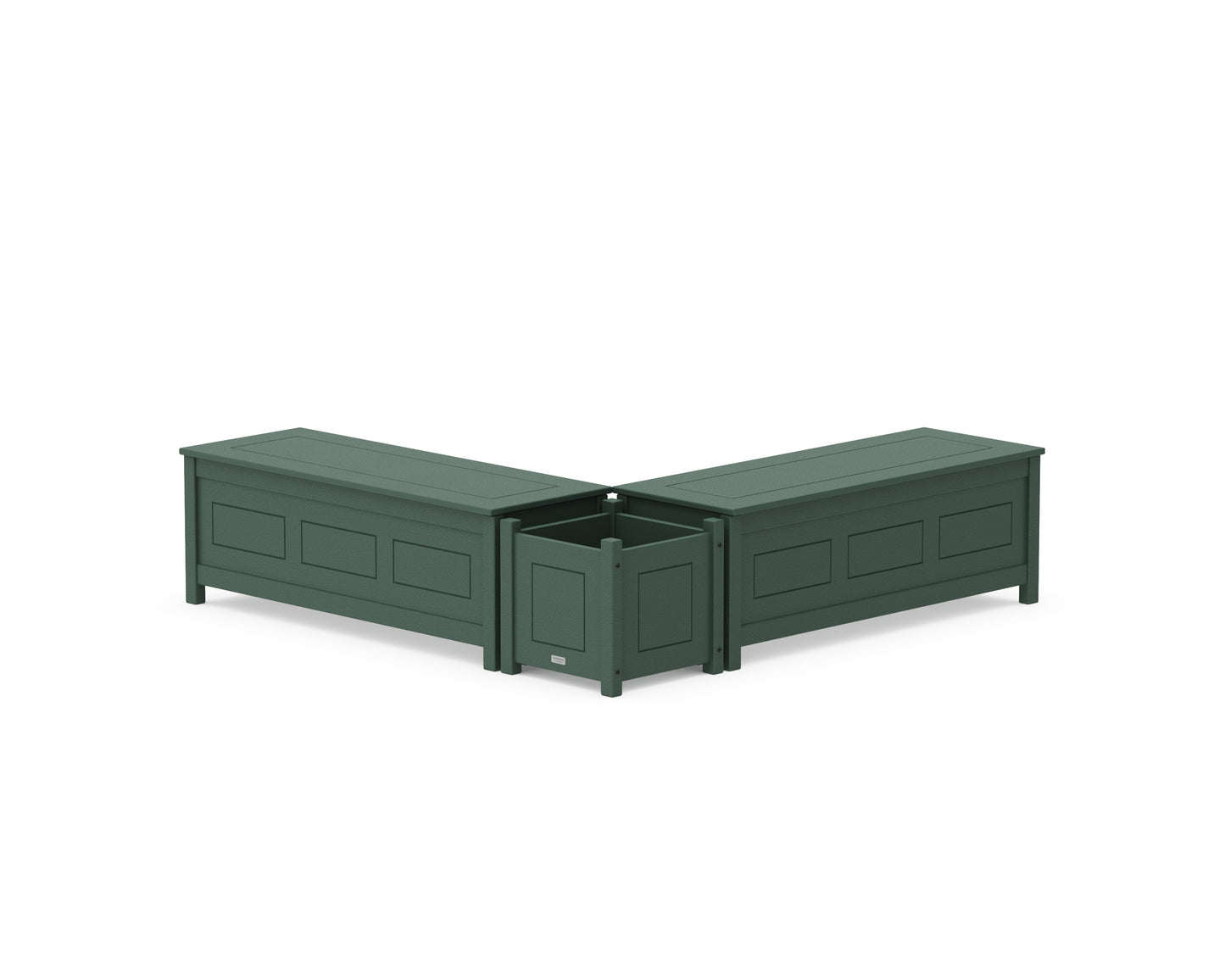 48" Country Living L- Shaped Planter Storage Bench Set