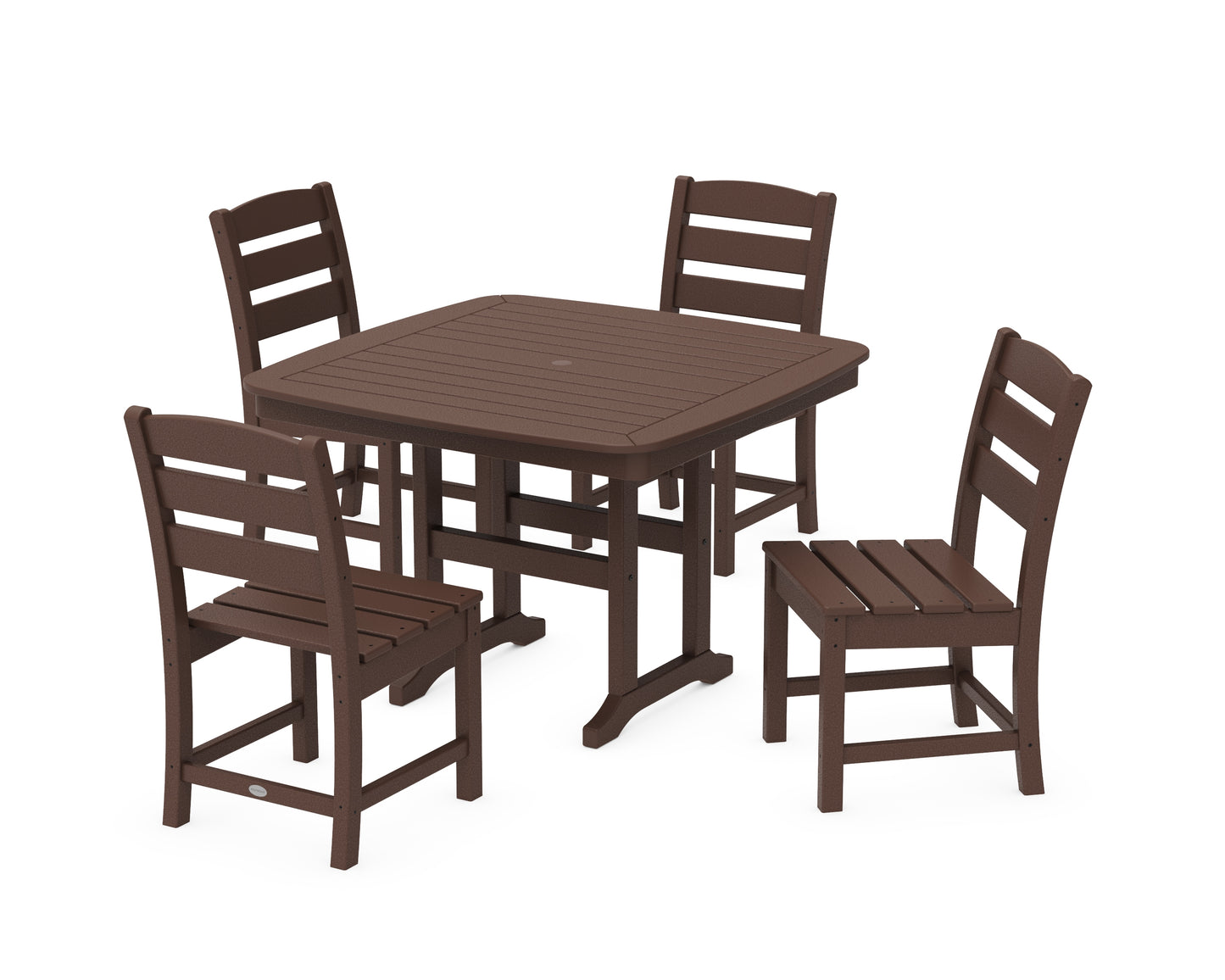 Lakeside Side Chair 5-Piece Dining Set with Trestle Legs