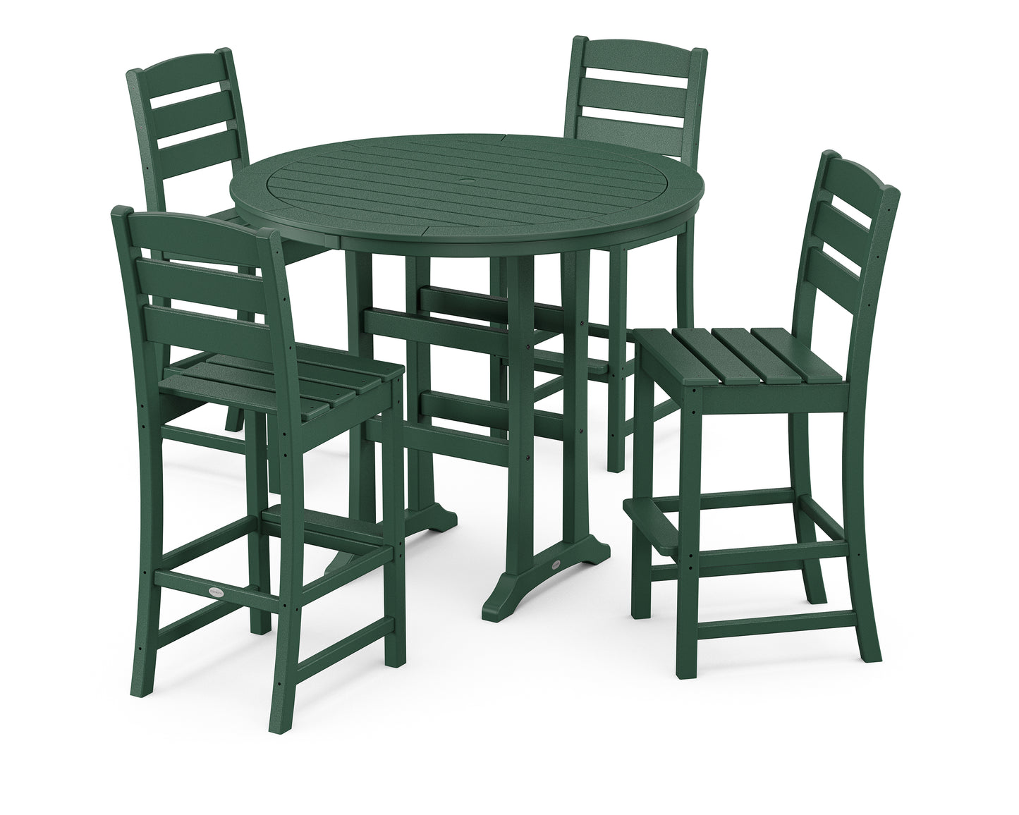 Lakeside 5-Piece Round Farmhouse Side Chair Bar Set