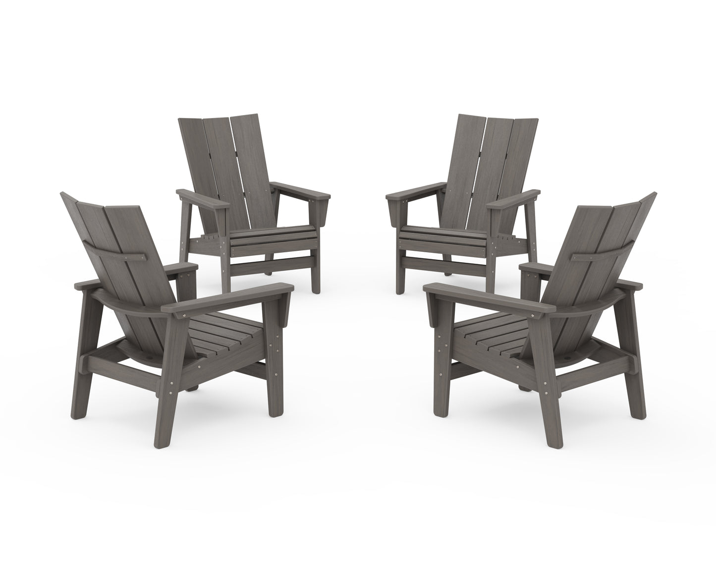 4-Piece Modern Grand Upright Adirondack Chair Conversation Set