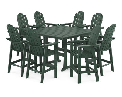 Vineyard Curveback Adirondack 9-Piece Trestle Bar Set