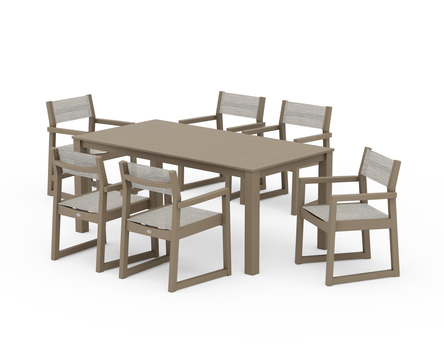 EDGE Sling Arm Chair 7-Piece Parsons Dining Set