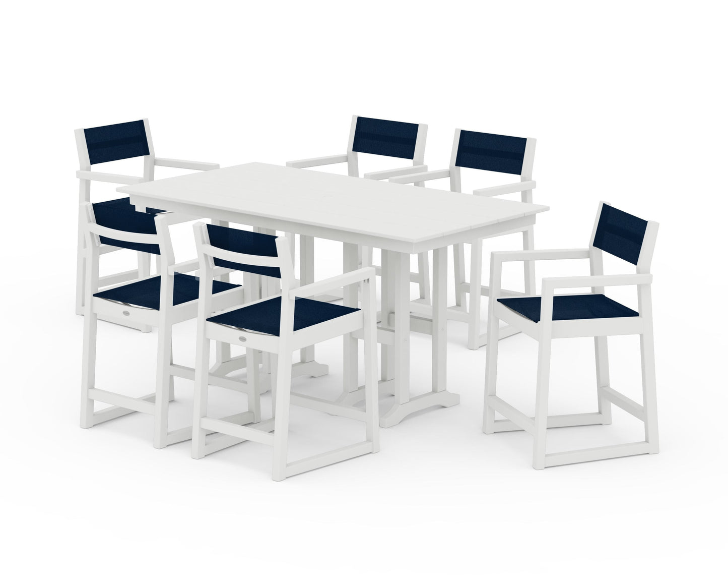 EDGE Sling Arm Chair 7-Piece Farmhouse Counter Set