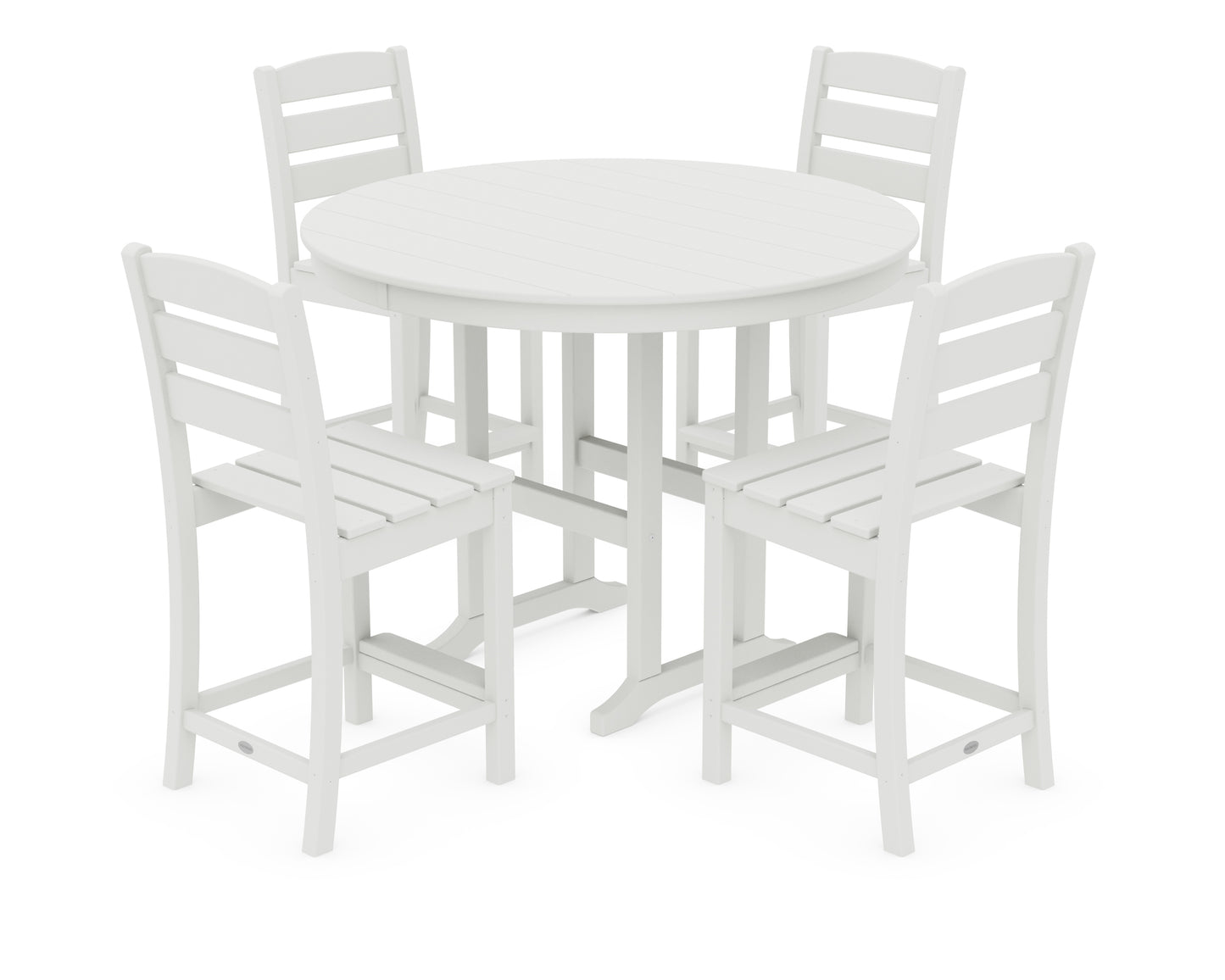 Lakeside 5-Piece Farmhouse Round Side Chair Counter  Set