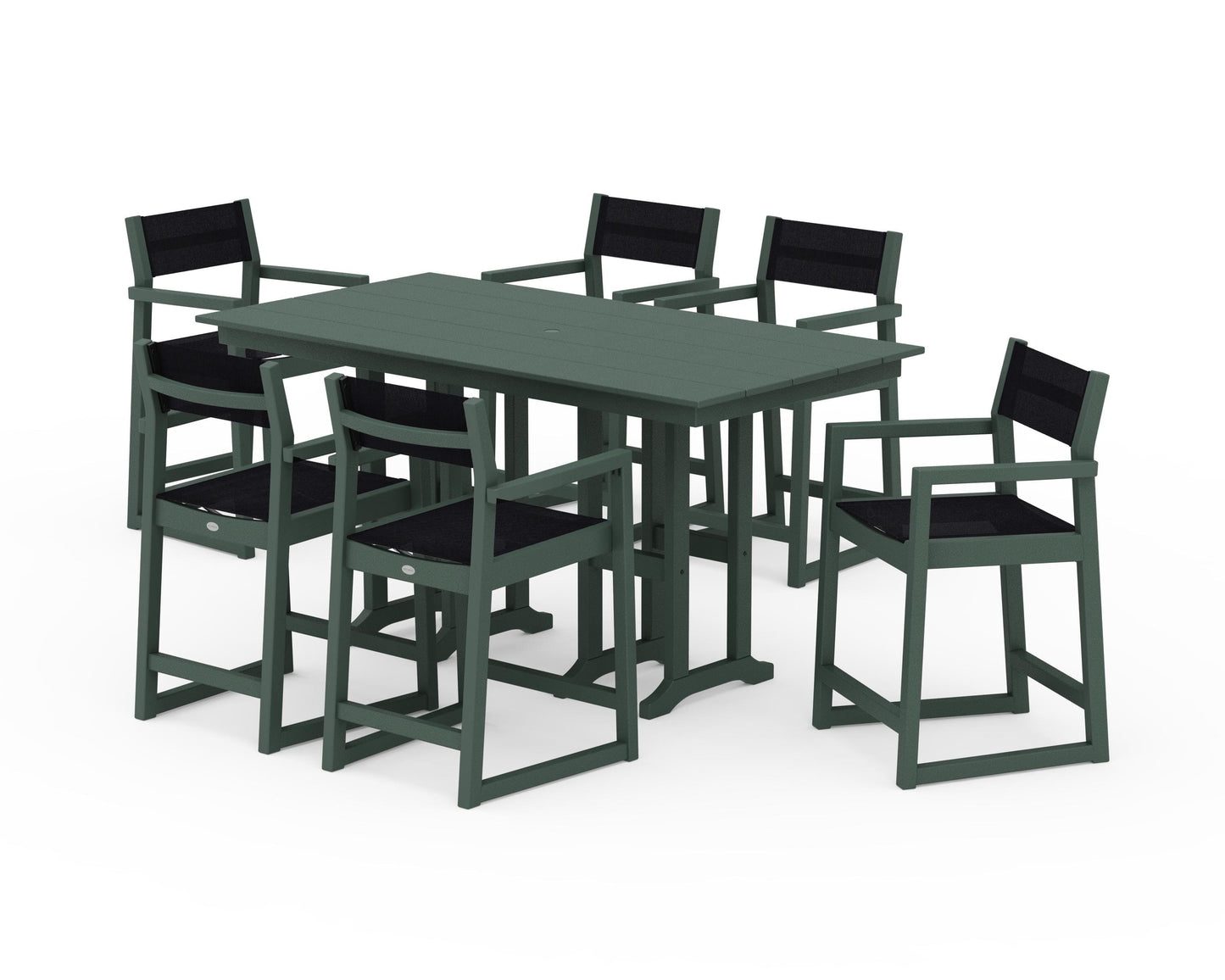 EDGE Sling Arm Chair 7-Piece Farmhouse Counter Set