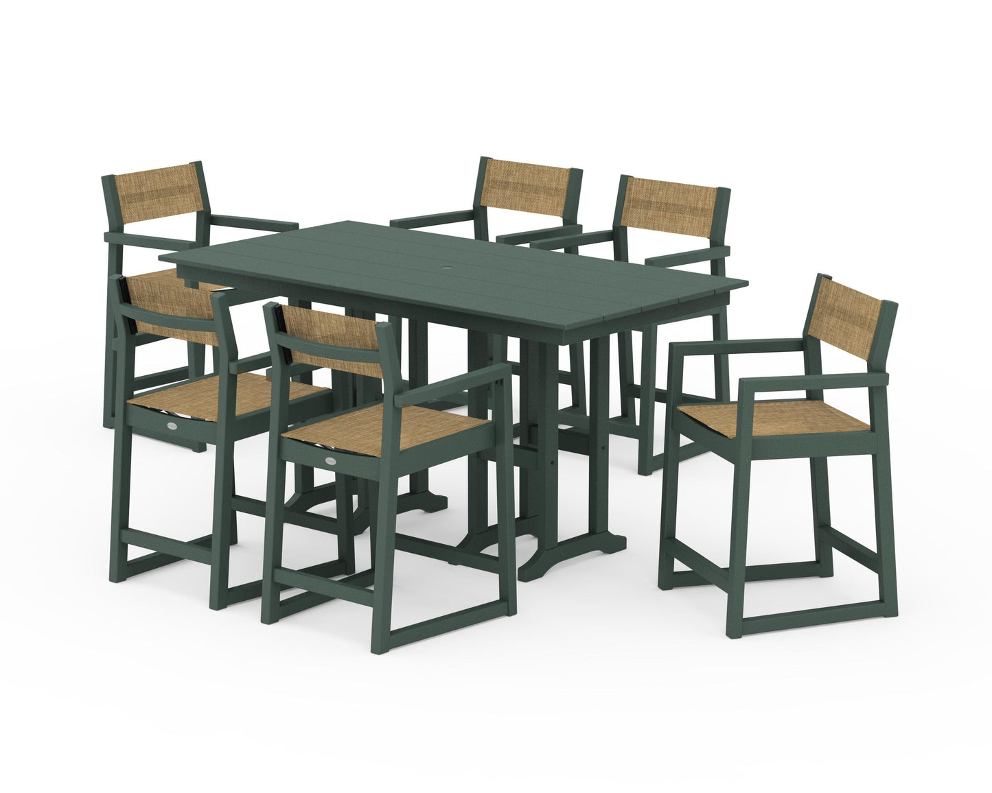 EDGE Sling Arm Chair 7-Piece Farmhouse Counter Set