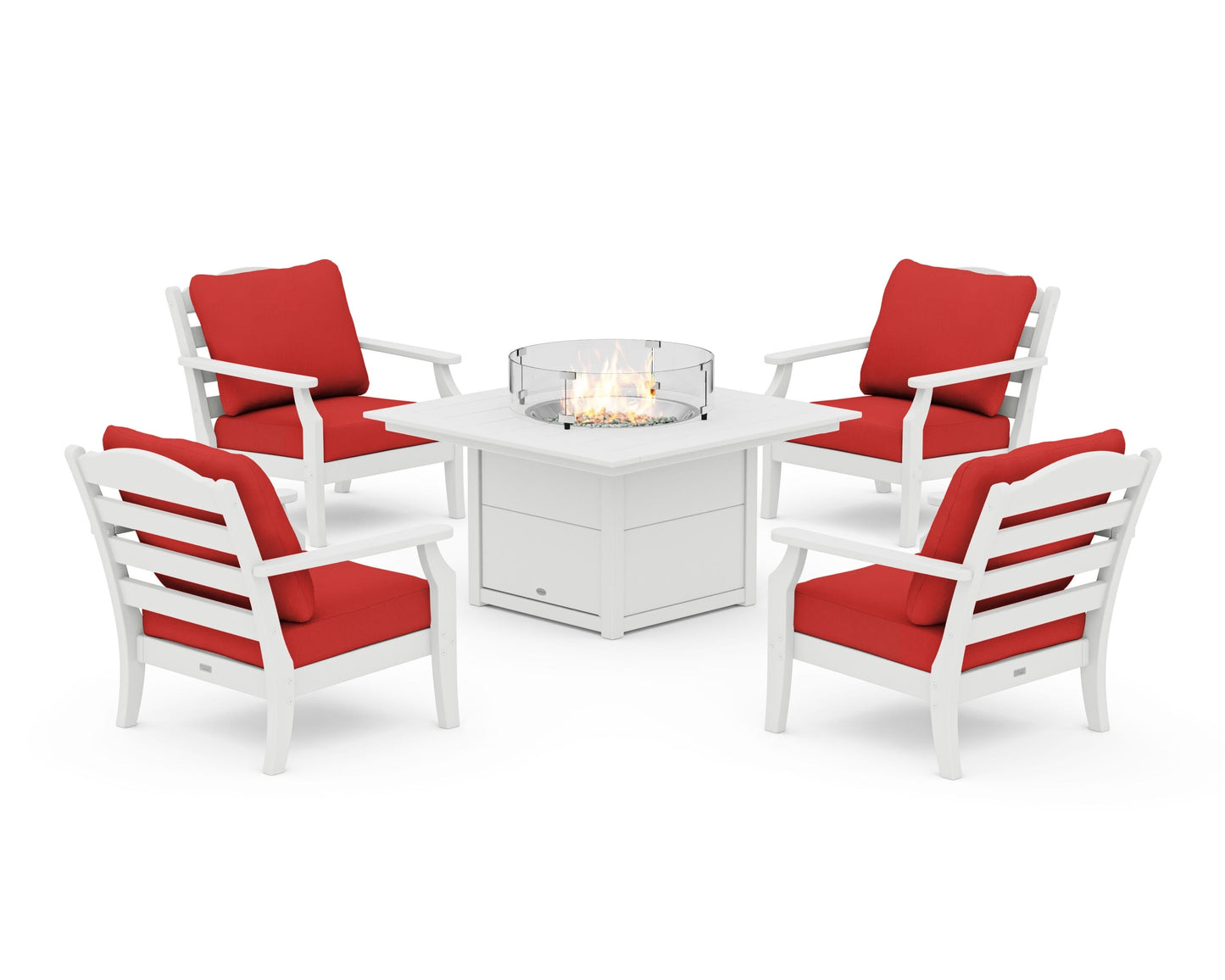 Savannah 5-Piece Deep Seating Set with Fire Pit Table