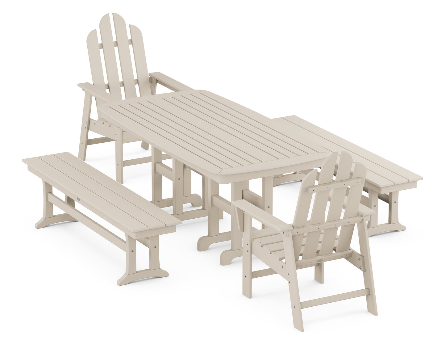 Long Island 5-Piece Dining Set with Benches