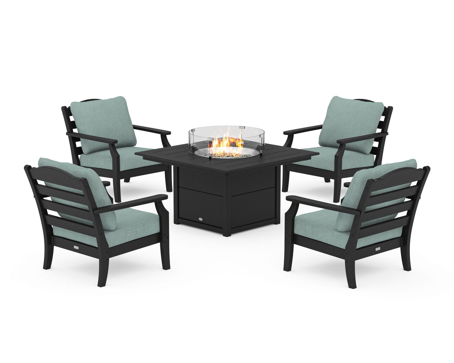 Savannah 5-Piece Deep Seating Set with Fire Pit Table