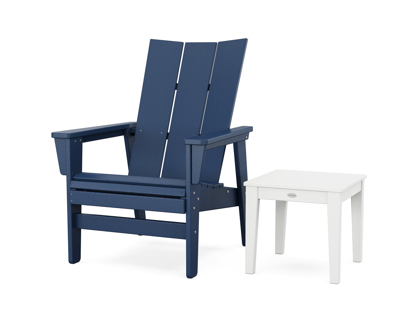 Modern Grand Upright Adirondack Chair with Side Table